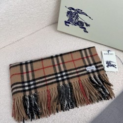 Premio Replica Sciarpa classica cashmere a quadri Burberry marrone 30 x 155 Imitazioni False Online