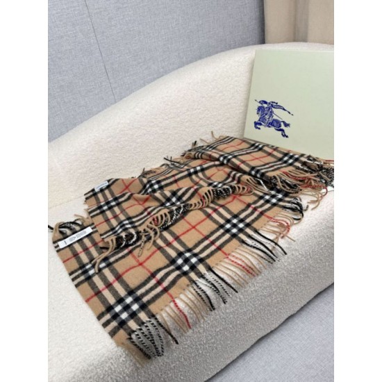Premio Replica Sciarpa classica cashmere a quadri Burberry marrone 30 x 155 Imitazioni False Online