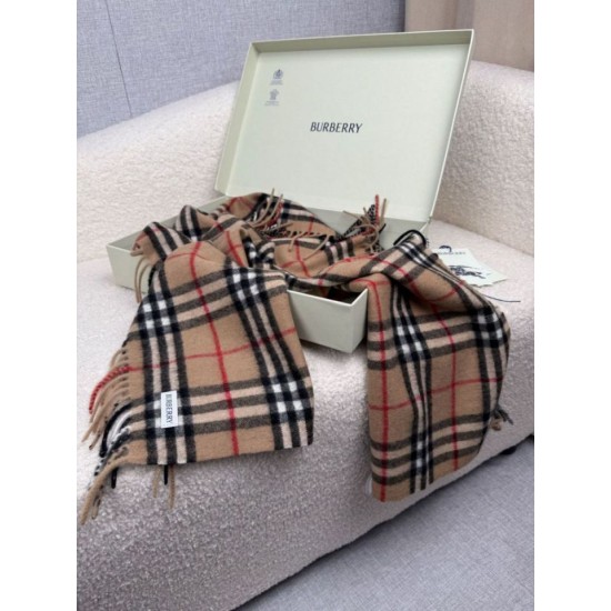 Premio Replica Sciarpa classica cashmere a quadri Burberry marrone 30 x 155 Imitazioni False Online