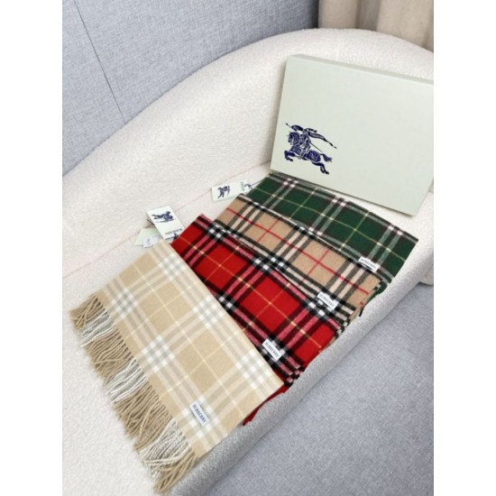 Premio Replica Sciarpa classica cashmere a quadri Burberry rossa 30 x 155 Imitazioni False Online