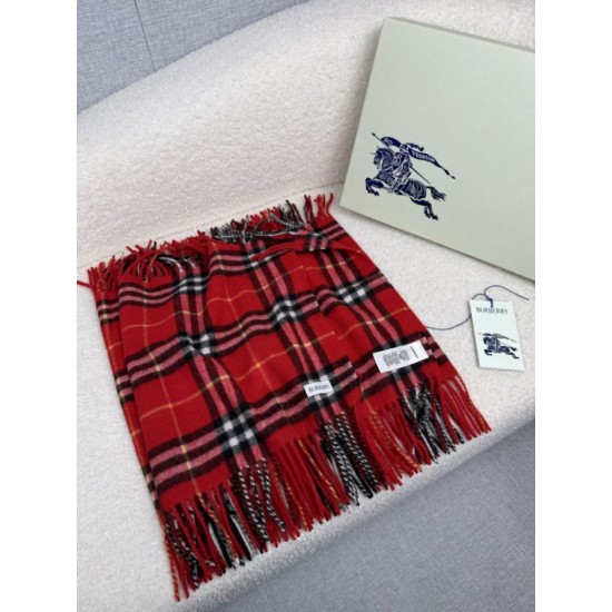 Premio Replica Sciarpa classica cashmere a quadri Burberry rossa 30 x 155 Imitazioni False Online