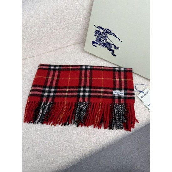 Premio Replica Sciarpa classica cashmere a quadri Burberry rossa 30 x 155 Imitazioni False Online