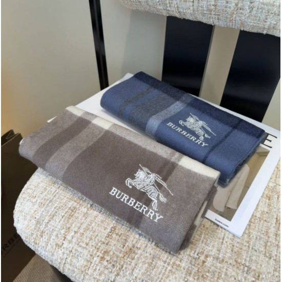 Premio Replica Sciarpa Burberry Check Classical cashmere 30 x 180 Grigio Imitazioni False Online
