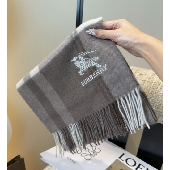 Premio Replica Sciarpa Burberry Check Classical cashmere 30 x 180 Grigio Imitazioni False Online