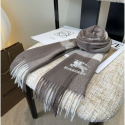 Premio Replica Sciarpa Burberry Check Classical cashmere 30 x 180 Grigio Imitazioni False Online
