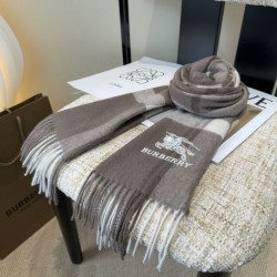 Premio Replica Sciarpa Burberry Check Classical cashmere 30 x 180 Grigio Imitazioni False Online
