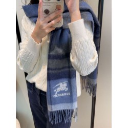 Premio Replica Sciarpa Burberry Check Classical cashmere 30 x 180 Blu Imitazioni False Online