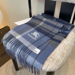Premio Replica Sciarpa Burberry Check Classical cashmere 30 x 180 Blu Imitazioni False Online