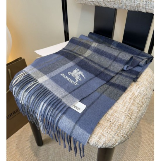 Replica Sciarpa Burberry Check Classical cashmere 30 x 180 Blu Outlet Per Uomo e Donna Premio Replica Sciarpa Burberry Check Classical cashmere 30 x 180 Blu Imitazioni False Online