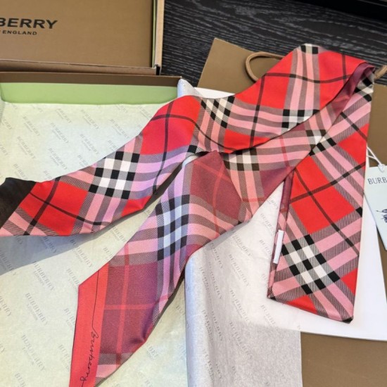 Premio Replica Sciarpa in seta con motivo a quadri Vintage Check Burberry 8 x 180 Rosso Imitazioni False Online