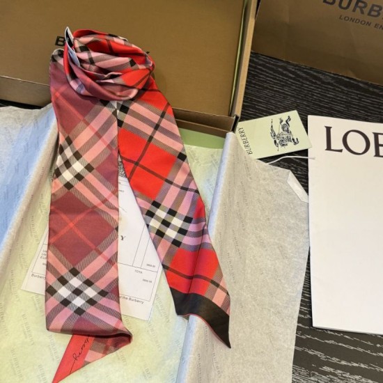 Premio Replica Sciarpa in seta con motivo a quadri Vintage Check Burberry 8 x 180 Rosso Imitazioni False Online