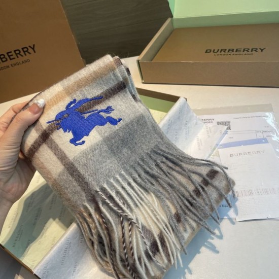 Premio Replica Sciarpa reversibile cashmere con motivo check EKD Burberry 30 x 200 Grigio Imitazioni False Online