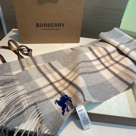 Premio Replica Sciarpa reversibile cashmere con motivo check EKD Burberry 30 x 200 Grigio Imitazioni False Online