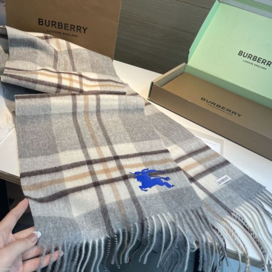 Premio Replica Sciarpa reversibile cashmere con motivo check EKD Burberry 30 x 200 Grigio Imitazioni False Online