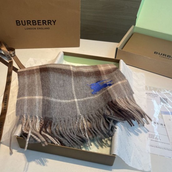 Premio Replica Sciarpa reversibile cashmere con motivo check EKD Burberry 30 x 200 Cammello Imitazioni False Online