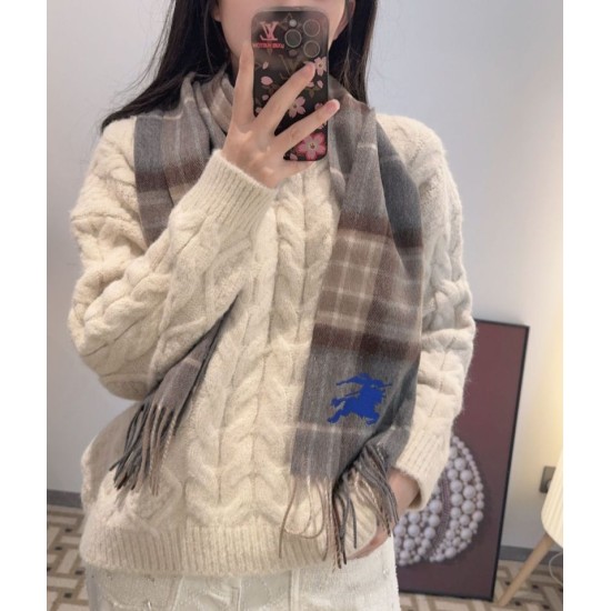 Premio Replica Sciarpa reversibile cashmere con motivo check EKD Burberry 30 x 200 Cammello Imitazioni False Online