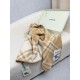 Premio Replica Sciarpa/coperta lana con motivo check Burberry etichetta equestre 30 x 180 Beige Imitazioni False Online