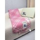 Premio Replica Sciarpa/coperta lana con motivo check Burberry etichetta equestre 30 x 180 Rosa Imitazioni False Online