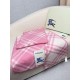 Premio Replica Sciarpa/coperta lana con motivo check Burberry etichetta equestre 30 x 180 Rosa Imitazioni False Online