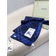 Premio Replica Sciarpa/coperta lana con motivo check Burberry etichetta equestre 30 x 180 Blu Imitazioni False Online
