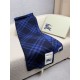 Premio Replica Sciarpa/coperta lana con motivo check Burberry etichetta equestre 30 x 180 Blu Imitazioni False Online
