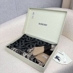 Premio Replica Sciarpa reversibile TB cashmere/lana con motivo a quadri Burberry 30 x 180 Nero/marrone Imitazioni False Online