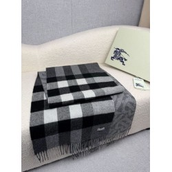 Premio Replica Sciarpa reversibile TB cashmere/lana con motivo a quadri Burberry 30 x 180 Nero Imitazioni False Online