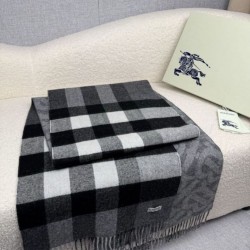 Premio Replica Sciarpa reversibile TB cashmere/lana con motivo a quadri Burberry 30 x 180 Nero Imitazioni False Online