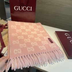 Premio Replica Sciarpa Gucci GG in misto lana alpaca 37 x 200 rosa Imitazioni False Online
