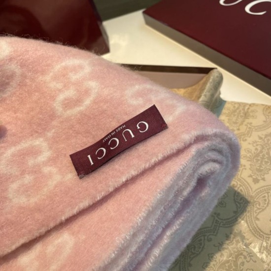 Premio Replica Sciarpa Gucci GG in misto lana alpaca 37 x 200 rosa Imitazioni False Online