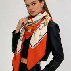Premio Replica Scialle reversibile Gucci velluto con stampa cavalli 140 Rosso Imitazioni False Online