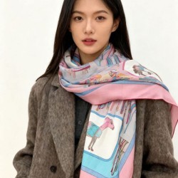 Premio Replica Scialle reversibile Gucci velluto con stampa cavalli 140 Rosa Imitazioni False Online