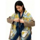 Premio Replica Scialle reversibile Gucci velluto con stampa cavalli 140 Blu Imitazioni False Online