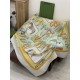 Premio Replica Scialle reversibile Gucci velluto con stampa cavalli 140 Giallo Imitazioni False Online