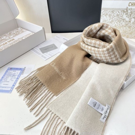 Premio Replica Sciarpe Dior misto lana e cashmere 32 x 200 Beige Imitazioni False Online