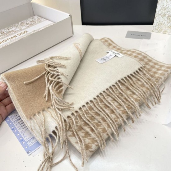 Premio Replica Sciarpe Dior misto lana e cashmere 32 x 200 Beige Imitazioni False Online