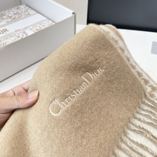 Premio Replica Sciarpe Dior misto lana e cashmere 32 x 200 Beige Imitazioni False Online