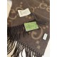 Premio Replica Sciarpa Gucci GG Cashmere Jacquard marrone 35 x 190 Imitazioni False Online