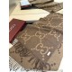 Premio Replica Sciarpa Gucci GG Cashmere Jacquard marrone 35 x 190 Imitazioni False Online