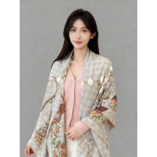 Replica Fazzoletto Sciarpa Gucci seta e cashmere con stampa animalier/floreale 140 01 Outlet Per Uomo e Donna Premio Replica Fazzoletto Sciarpa Gucci seta e cashmere con stampa animalier/floreale 140 01 Imitazioni False Online