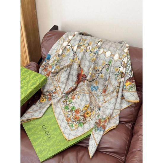 Replica Fazzoletto Sciarpa Gucci seta e cashmere con stampa animalier/floreale 140 01 Outlet Per Uomo e Donna Premio Replica Fazzoletto Sciarpa Gucci seta e cashmere con stampa animalier/floreale 140 01 Imitazioni False Online