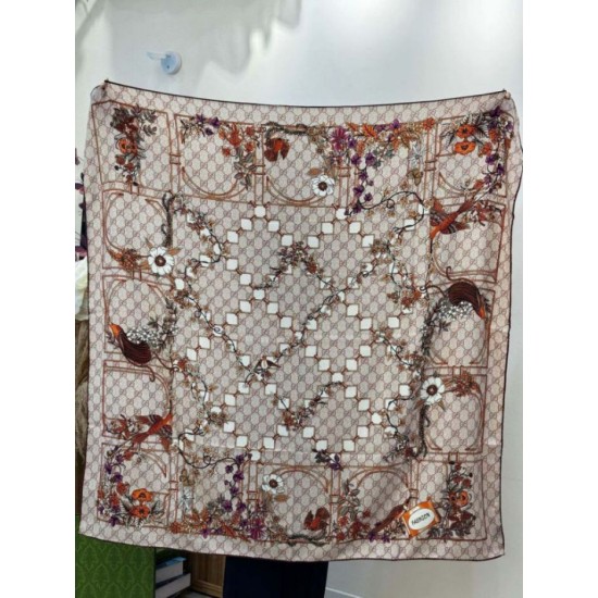 Premio Replica Fazzoletto Sciarpa Gucci seta e cashmere con stampa animalier/floreale 140 02 Imitazioni False Online