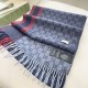 Premio Replica Scialle/sciarpa classica cashmere Gucci 36 x 180 Blu Imitazioni False Online