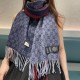 Premio Replica Scialle/sciarpa classica cashmere Gucci 36 x 180 Blu Imitazioni False Online