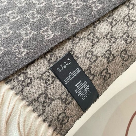 Premio Replica Scialle/sciarpa classica cashmere Gucci 36 x 180 marrone Imitazioni False Online