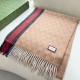 Premio Replica Scialle/sciarpa classica cashmere Gucci 36 x 180 albicocca Imitazioni False Online