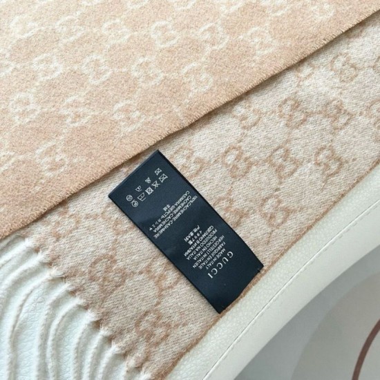 Premio Replica Scialle/sciarpa classica cashmere Gucci 36 x 180 albicocca Imitazioni False Online