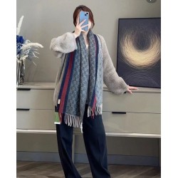 Premio Replica Scialle/sciarpa classica cashmere Gucci 36 x 180  Grigio Imitazioni False Online