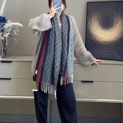 Premio Replica Scialle/sciarpa classica cashmere Gucci 36 x 180  Grigio Imitazioni False Online