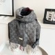 Premio Replica Scialle/sciarpa classica cashmere Gucci 36 x 180  Grigio Imitazioni False Online
